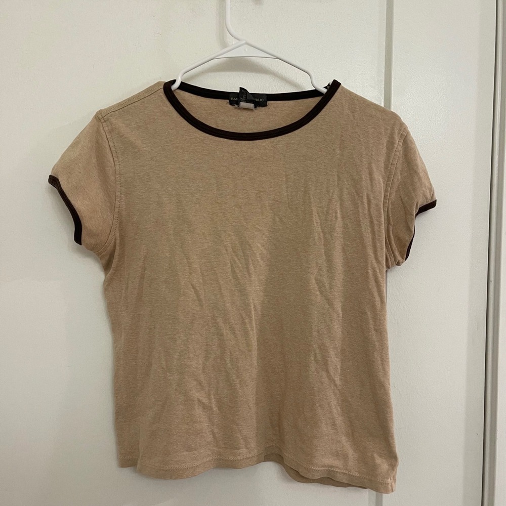 Vintage Banana Republic Baby T Shirt Brown Scoop Neck Y2K Casual Fall